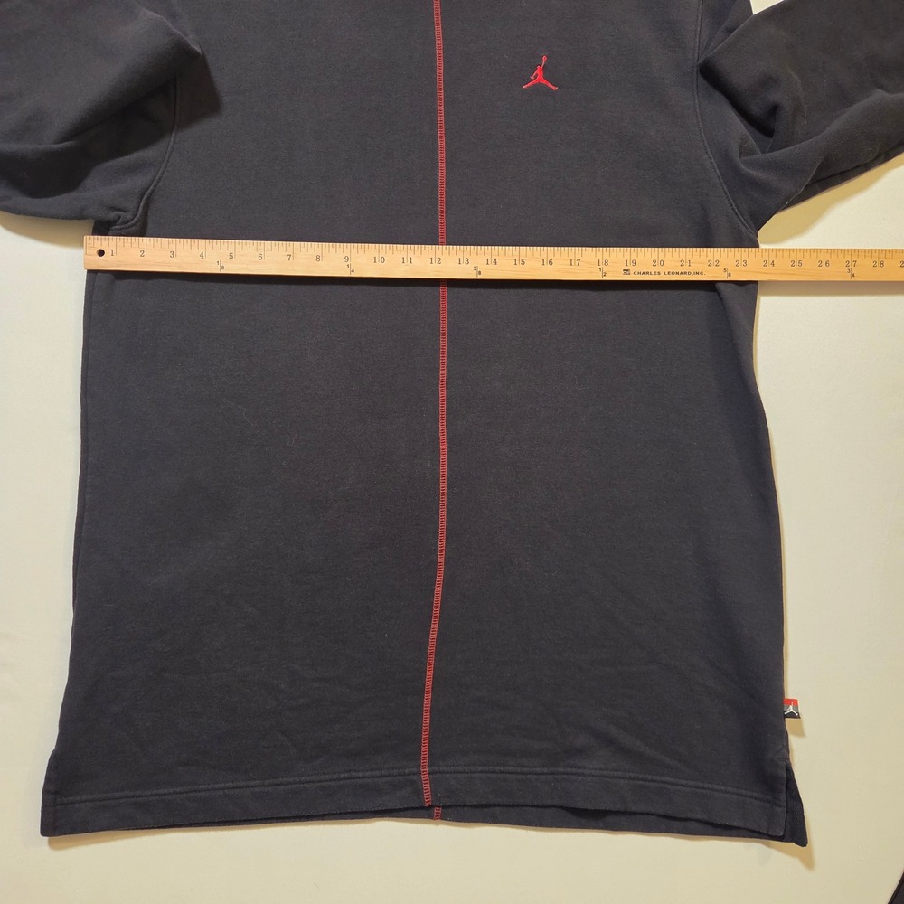 Jordan Mens Black Crewneck Sweatshirt Red Contrast Stitch Jumpman XL Long Sleeve - Picture 7 of 11